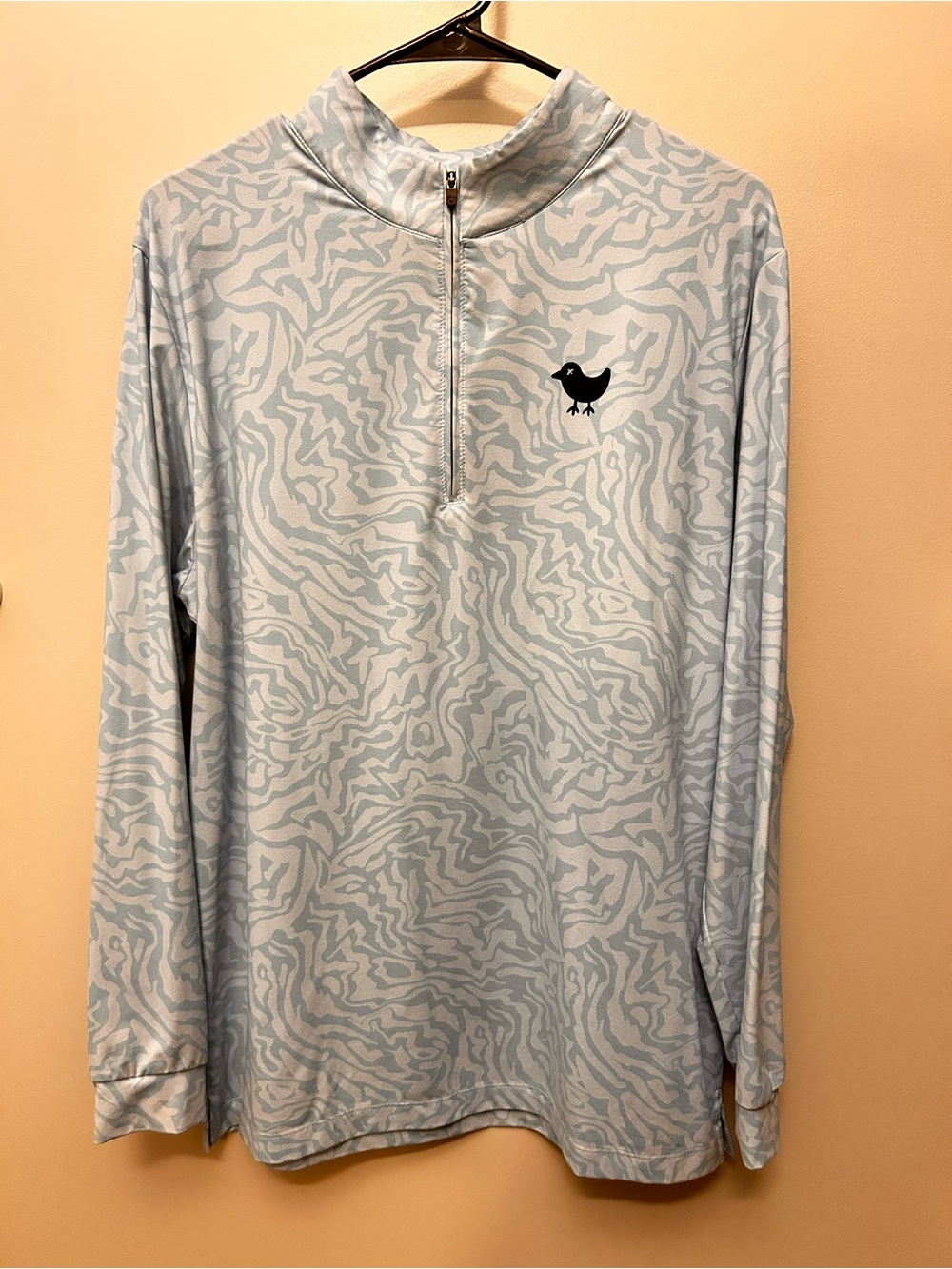 Bad Birdie Golf Men's Lightweight Quarter-Zip Shirt - Light Blue Pattern